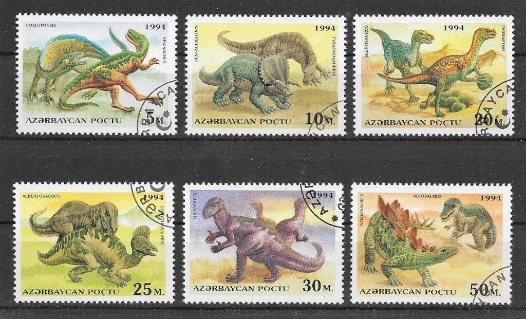 Azerbaidjan 1994  Prehistorische dieren, Verzenden, Gestempeld, Centraal-Azië