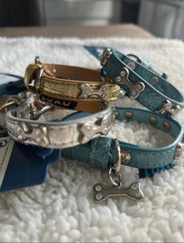 Lakleren hondenhalsbandjes voor pup of kleine hond 27 cm beschikbaar voor biedingen