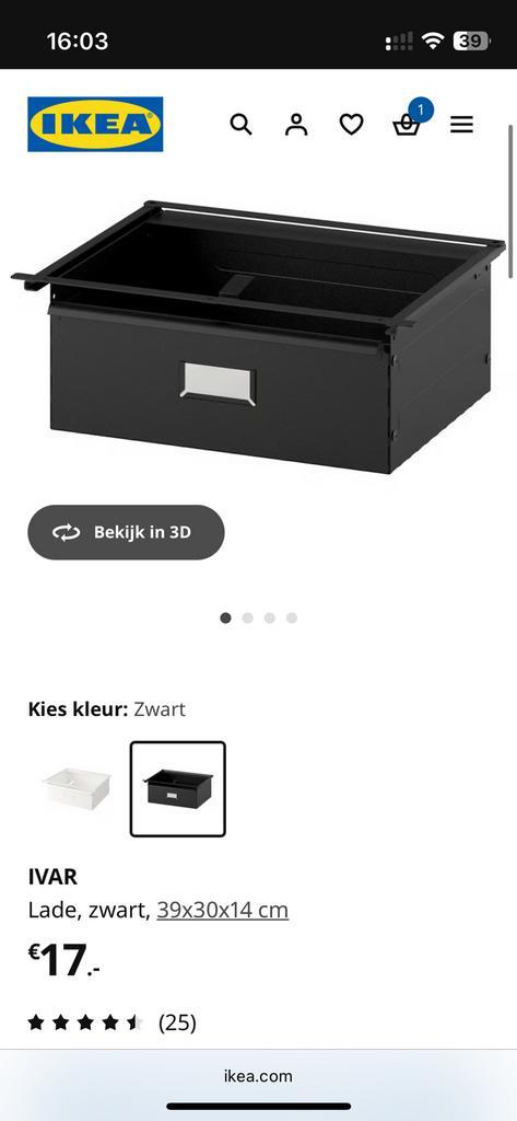 Ivar onderdelen: twee laadjes en twee wijnrekken, Huis en Inrichting, Kasten | Boekenkasten, Gebruikt, 50 tot 100 cm, Minder dan 100 cm