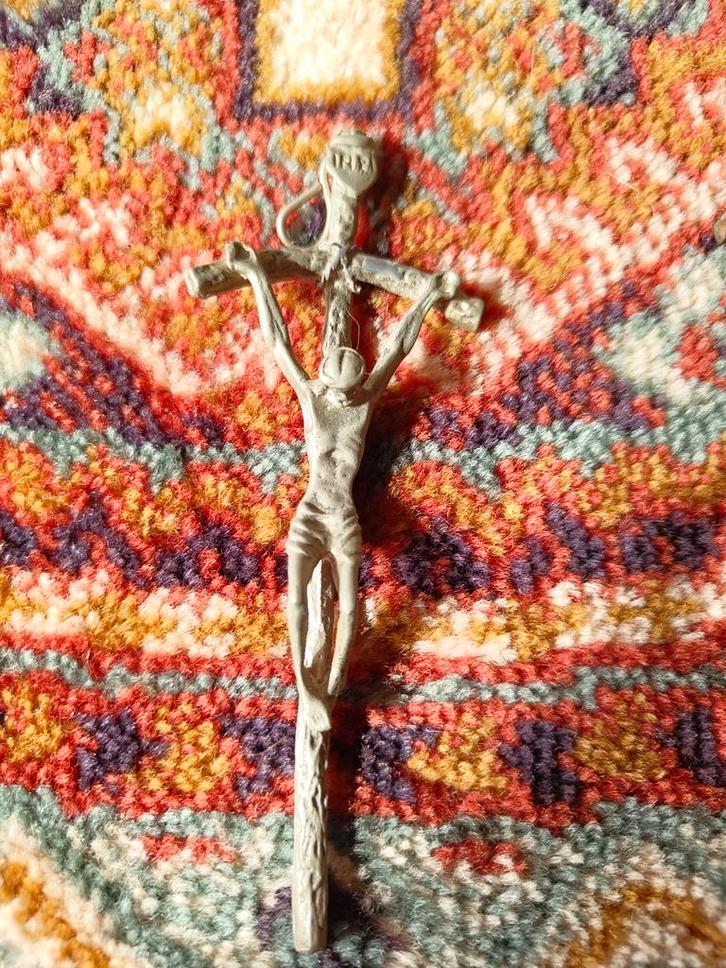 Antiek Metalen Kruisbeeld Jezus Christus, Antiek en Kunst, Antiek | Religie, Ophalen