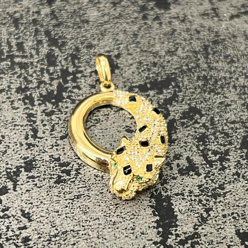 14k gouden hanger panter model, Sieraden, Tassen en Uiterlijk, Kettinghangers, Nieuw, Goud, Kruis of Symbool, Ophalen of Verzenden