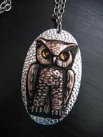 Leuke Lange Vintage Ketting met Hanger Uiltje - 70er Jaren, Verzenden, Overige materialen, Ketting