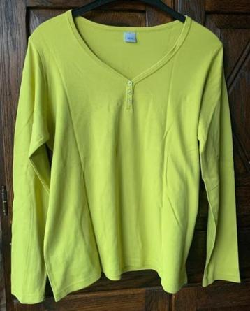 Groene katoenen top lange mouw, longsleeve; M&S; L large beschikbaar voor biedingen