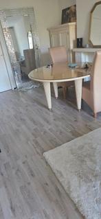 Massief Ronde Eettafel + Glasplaat (135cm), Huis en Inrichting, Ophalen of Verzenden