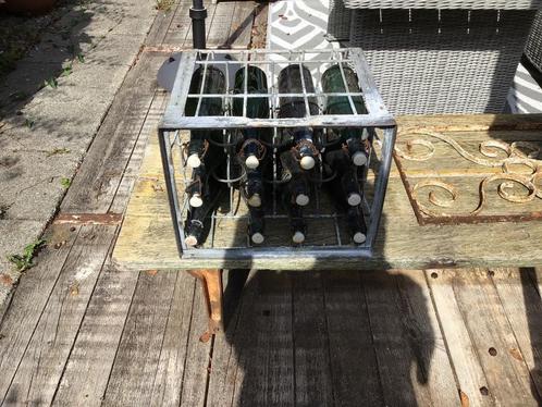 Oud gegalvaniseerd bierkrat, Verzamelen, Biermerken, Gebruikt, Flesje(s), Overige merken, Ophalen