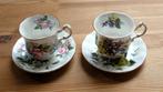 2x theekop en schotel set Paragon "B" & “C” Flower Festival, Antiek en Kunst, Antiek | Servies los, Ophalen of Verzenden