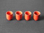 Eierdopjes 4 stuks rood H 5 cm en diameter 4,5 cm, Huis en Inrichting, Overige typen, Ophalen of Verzenden, Zo goed als nieuw