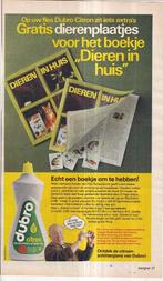 Retro reclame 1976 Dubro Dieren in Huis boek actie, Verzamelen, Ophalen of Verzenden