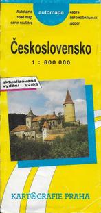 B6 plattegrond autokaart tsjechoslowakije 1992/93, 2000 tot heden, Ophalen of Verzenden, Nederland, Landkaart
