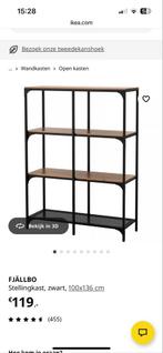 FJÄLLBO Stellingkast - Zwart - 100x136cm, Huis en Inrichting, Ophalen, Met plank(en), 100 tot 150 cm, Zo goed als nieuw