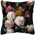 Retro vintage bloem kussenhoes nieuw, Ophalen of Verzenden, Nieuw, Zwart, Vierkant