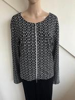 Juffrouw Jansen vest jasje maat 44 zwart wit print rits, Zwart, Maat 42/44 (L), Ophalen of Verzenden, Zo goed als nieuw