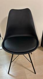 4x Zwarte Klarup stoelen met kunstleren zitting, Ophalen, Kunststof, Zwart, Zo goed als nieuw