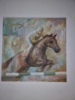 Spring parcour Gesigneerd Poen de Wijs olie werk op doek, Ophalen