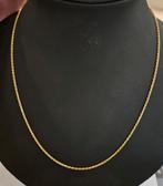 18 karaats gouden koord / rope ketting geelgoud 60cm, Verstelbaar, Ophalen of Verzenden, Zo goed als nieuw, Goud