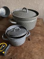 Antiek curiosa emaille kookpannen blik vintage, Antiek en Kunst, Antiek | Emaille, Ophalen of Verzenden