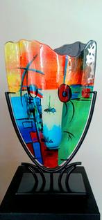 Glasvaas met abstract design, Ophalen of Verzenden