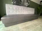 Eetbank leder en stof 260cm breed eventueel met tafel, Huis en Inrichting, Ophalen, 250 tot 300 cm, Gebruikt, Minder dan 75 cm