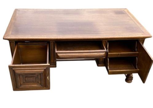 Massief eiken bureau, Huis en Inrichting, Bureaus, Gebruikt, Bureau, Ophalen