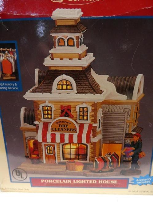lemax Dryden's Dry Cleaners kerstdorp kersthuisjes wasserij, Diversen, Kerst, Gebruikt, Ophalen of Verzenden