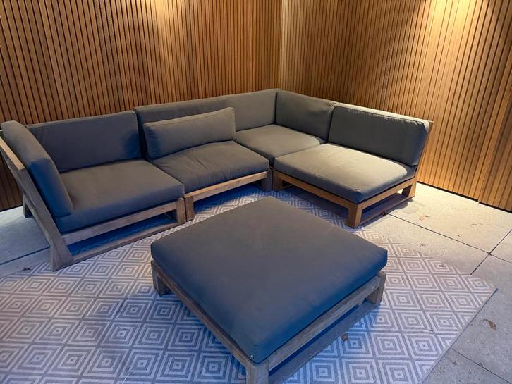 Van &Moss loungeset - 7 jaar oud, Tuin en Terras, Tuinsets en Loungesets, Gebruikt, Loungeset, Hout, 5 zitplaatsen, Bank, Ophalen