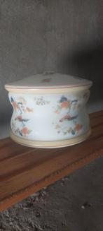 Prachtige kap van glas Mat melkglas met vogels en bloemen, Huis en Inrichting, Lampen | Lampenkappen, Wit, Rond, Ophalen of Verzenden