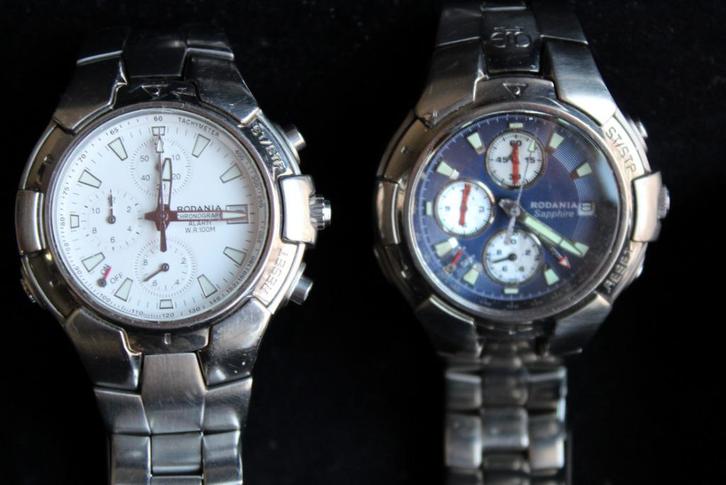 2 X Rodania Eddy Merckx, Sieraden, Tassen en Uiterlijk, Horloges | Heren, Gebruikt, Polshorloge, Overige merken, Staal, Staal