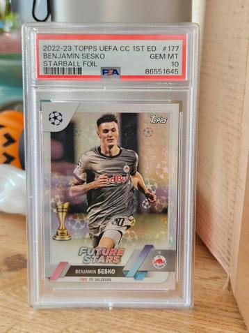 Benjamin Sesko Topps UEFA Starball Foil PSA 10 beschikbaar voor biedingen