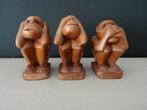 Aapjes - horen-zien-zwijgen - Hout, Ophalen of Verzenden, Gebruikt, Dier