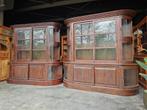 Antieke halfronde Winkelkasten | chique vitrinekasten #880, Met deur(en), 200 cm of meer, Ophalen of Verzenden, 50 tot 75 cm