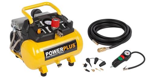 Powerplus POWX1724S Compressor - 550W - 8 bar - Olievrij - 6, Doe-het-zelf en Verbouw, Compressors, Nieuw, 6 tot 10 bar, Minder dan 25 liter