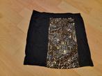 zwarte rok met gouden pailletten, maat 134/140, Ophalen of Verzenden, Zo goed als nieuw, Meisje, Jurk of Rok