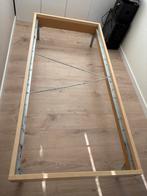 Bed ombouw hout metalen poten, Ophalen, Gebruikt, 90 cm, Eenpersoons