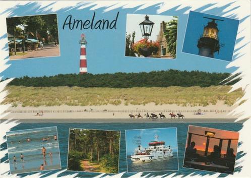 AMELAND Vuurtoren Branding Veerboot, Verzamelen, Ansichtkaarten | Nederland, Gelopen, Waddeneilanden, 1980 tot heden, Verzenden