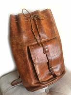 Leren tas / rugzak vintage bruin 100% echt leer, Sieraden, Tassen en Uiterlijk, Tassen | Damestassen, Overige typen, Gebruikt