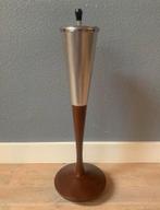 Staande asbak teak aluminium vintage retro, Ophalen, Gebruikt, Onbekend, Onbekend