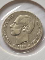 1 peseta Spanje 1882 zilver, Verzenden, Overige landen, Zilver