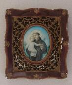 Schilderij Sant'Antonio Heilige Antonius op bol glas, Antiek en Kunst, Ophalen of Verzenden