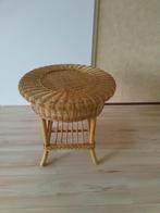 Boho retro vintage rotan manou rieten tafeltje, Huis en Inrichting, Overige materialen, Minder dan 55 cm, Gebruikt, Boho retro vintage hippie seventies 70s