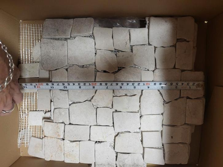 tegeltjes mozaïek matjes + wit voegmateriaal, Doe-het-zelf en Verbouw, Tegels, Gebruikt, Overige typen, Keramiek, 20 tot 40 cm