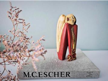 Vintage Indonesisch Houten Beeldje - Slapende Figuur beschikbaar voor biedingen