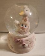 Opruiming: Ooievaar met baby in sneeuwbol (blauw/roze), Ophalen of Verzenden, Nieuw