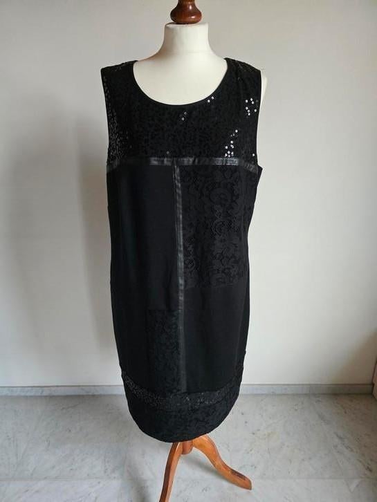 Zwarte feest/glitter jurk in zeer goede staat. Maat xxl, Kleding | Dames, Zwart, Maat 46/48 (XL) of groter, Ophalen of Verzenden