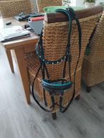 Hoofdstel met turquoise tinten en met bijpassend zadeldek., Ophalen of Verzenden, Gebruikt