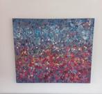 Groot schilderij kleurrijk bloemenzee, Antiek en Kunst, Ophalen of Verzenden