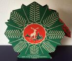 Oude kerstversiering; Vintage verpakking met kerstlint, Ophalen of Verzenden