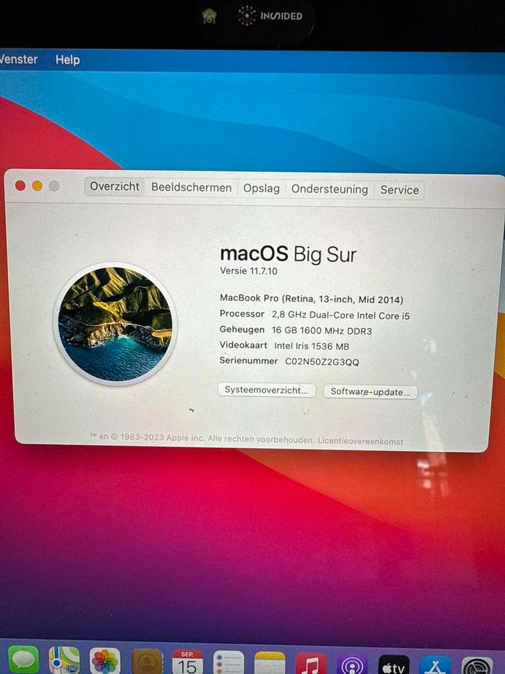 MacBook Pro 13" 2014, 16GB RAM, 2.8GHz i5, Computers en Software, Apple Macbooks, Gebruikt, MacBook Pro, 13 inch, 2 tot 3 Ghz