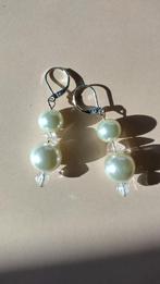 Nieuw schitterende parel en bergkristal oorbellen, Met kristal, Overige materialen, Hangers, Nieuw