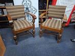 2 stuks retro vintage stoelen, Huis en Inrichting, Stoelen, Ophalen, Gebruikt, Bruin, Hout