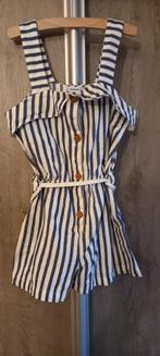 blauw wit gestreepte jumsuit playsuit mayoral maat 128, Mayoral, Meisje, Ophalen of Verzenden, Zo goed als nieuw